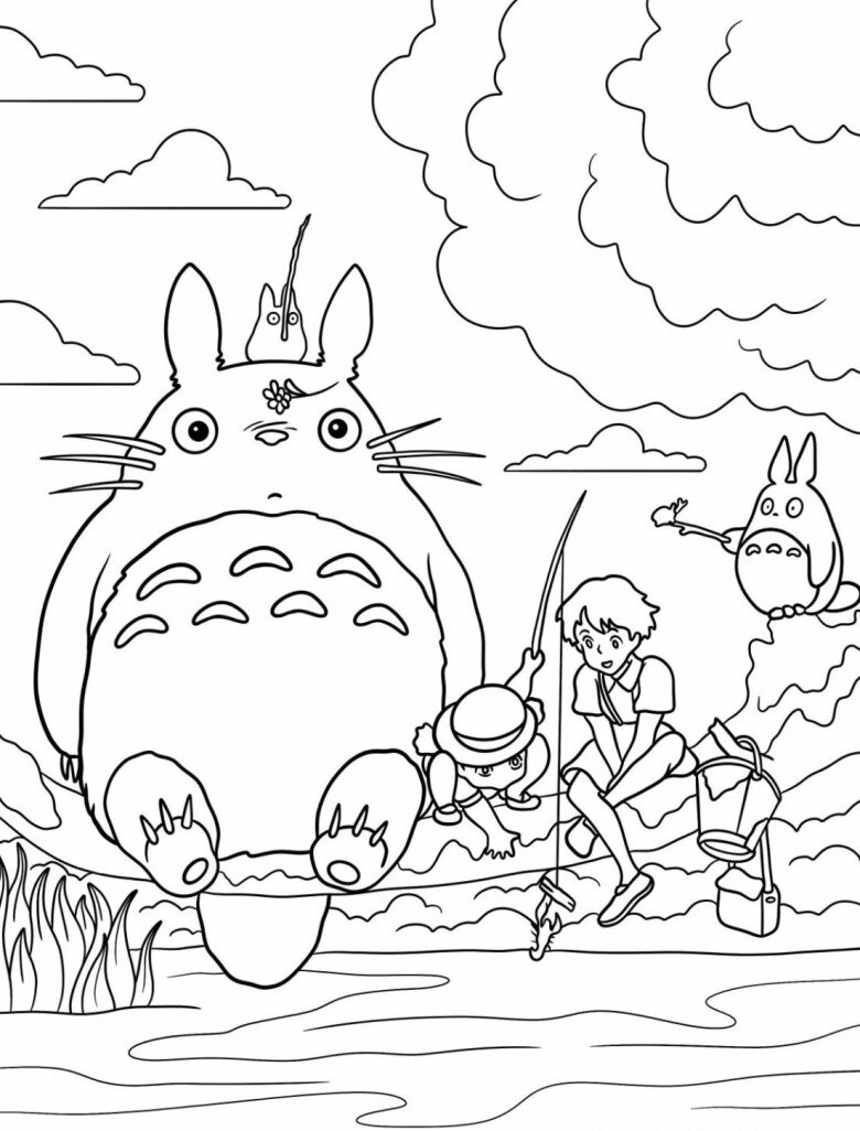 Cùng bé vui chơi và học hỏi với tranh tô màu chú mèo Totoro dễ thương - 1