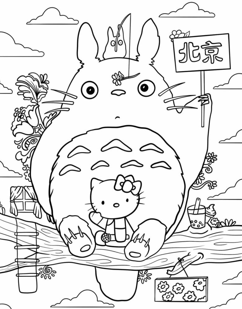 Cùng bé vui chơi và học hỏi với tranh tô màu chú mèo Totoro dễ thương - 12