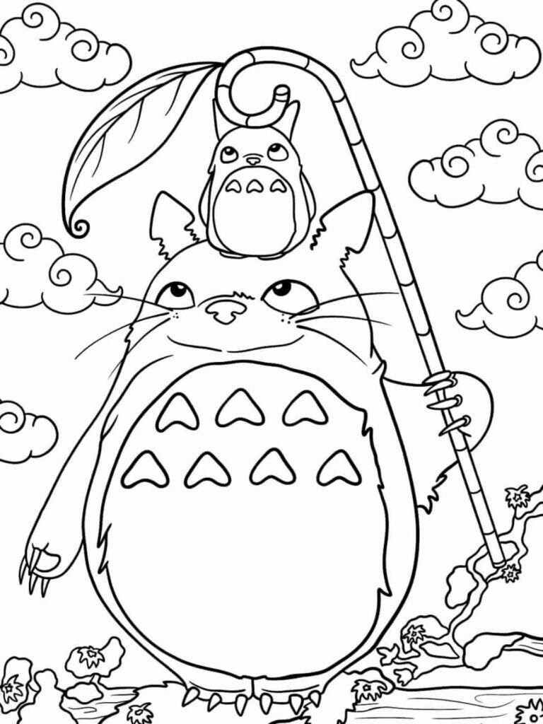 Cùng bé vui chơi và học hỏi với tranh tô màu chú mèo Totoro dễ thương - 14