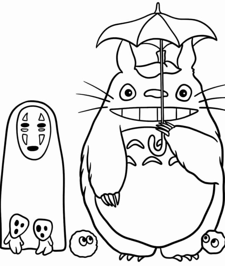 Cùng bé vui chơi và học hỏi với tranh tô màu chú mèo Totoro dễ thương - 15