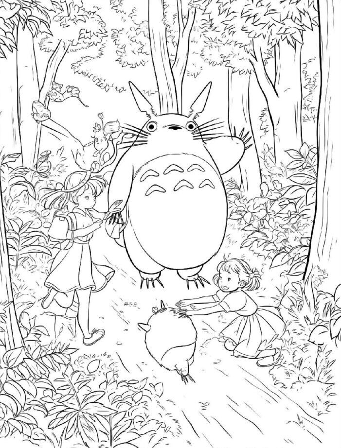 Cùng bé vui chơi và học hỏi với tranh tô màu chú mèo Totoro dễ thương - 5