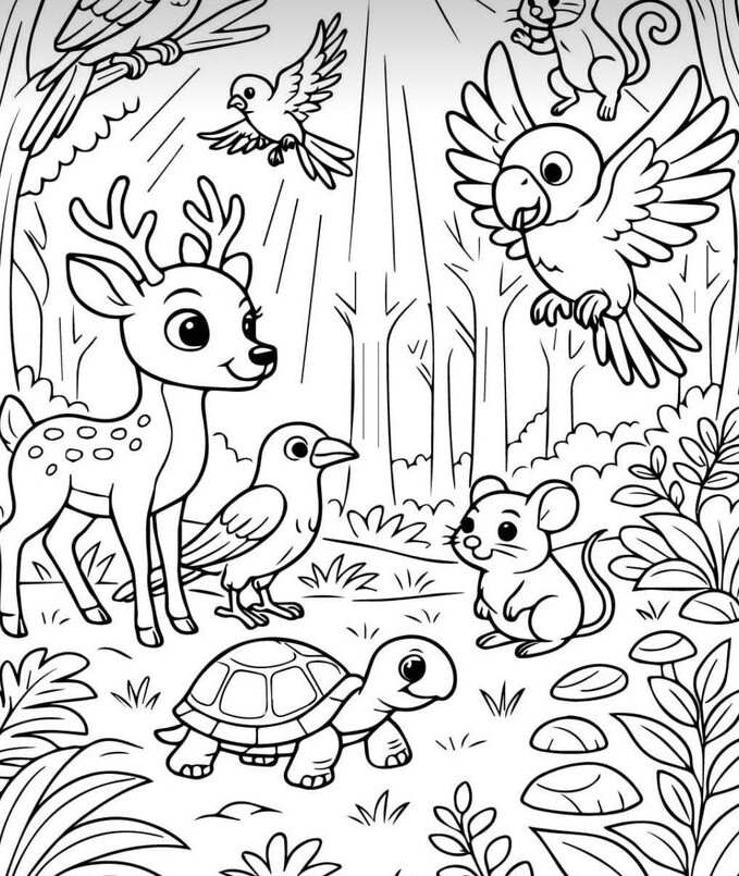 Tranh tô màu động vật hoa dã, dạy bé hiểu về thiên nhiên - 10