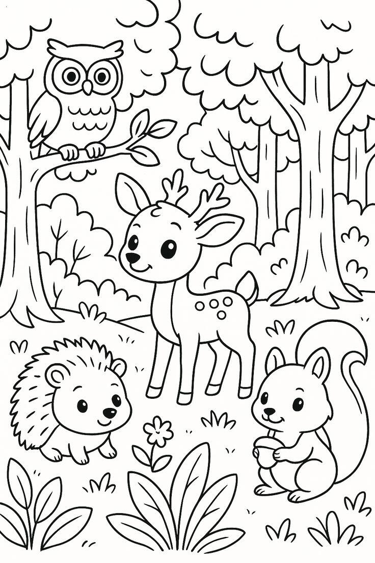 Tranh tô màu động vật hoa dã, dạy bé hiểu về thiên nhiên - 4