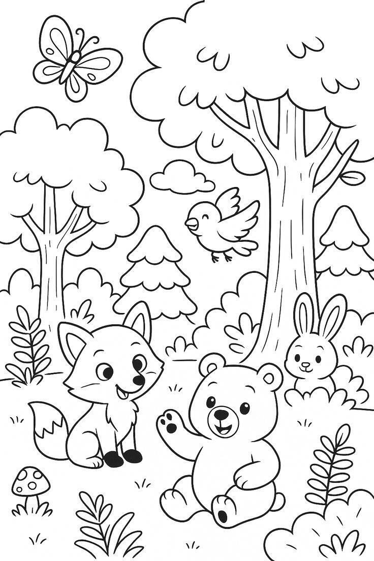 Tranh tô màu động vật hoa dã, dạy bé hiểu về thiên nhiên - 16