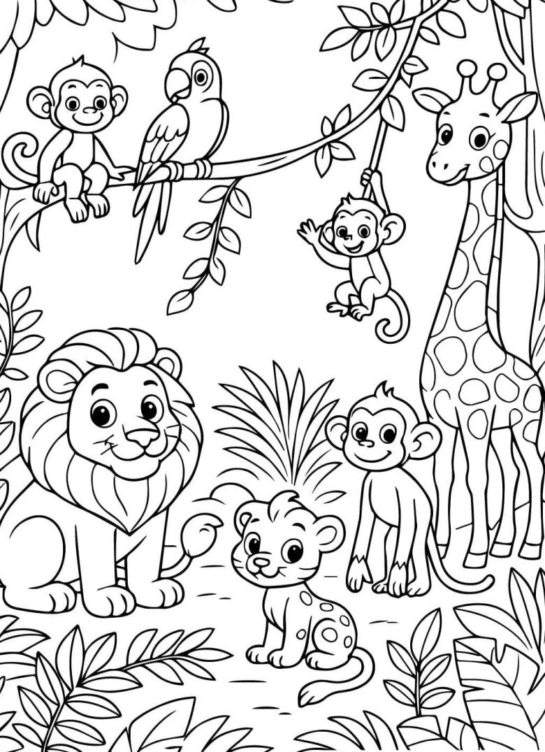 Tranh tô màu động vật hoa dã, dạy bé hiểu về thiên nhiên - 2