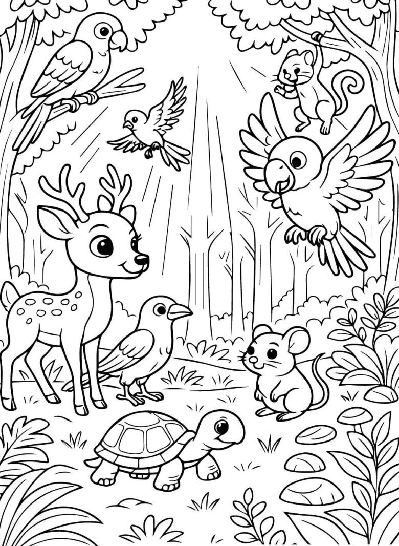 Tranh tô màu động vật hoa dã, dạy bé hiểu về thiên nhiên - 3