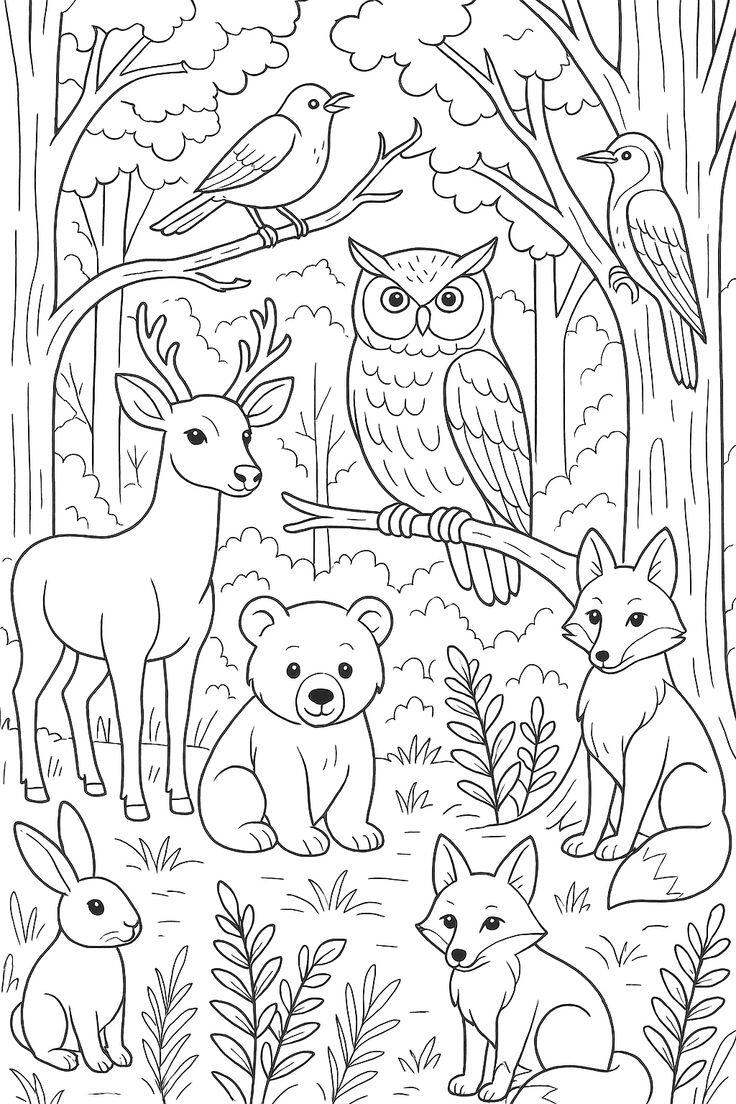 Tranh tô màu động vật hoa dã, dạy bé hiểu về thiên nhiên - 6
