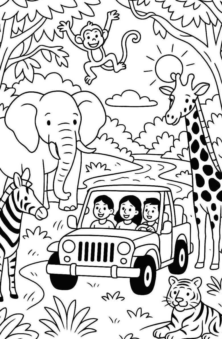 Tranh tô màu động vật hoa dã, dạy bé hiểu về thiên nhiên - 8