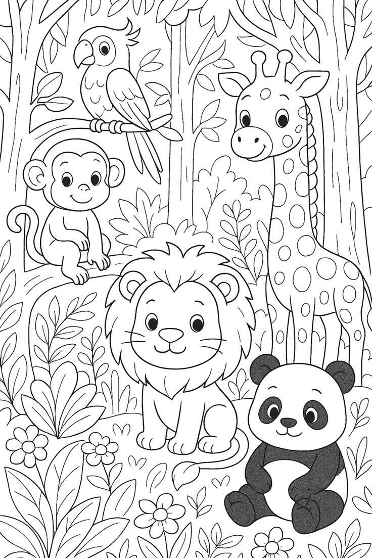 Tranh tô màu động vật hoa dã, dạy bé hiểu về thiên nhiên - 9