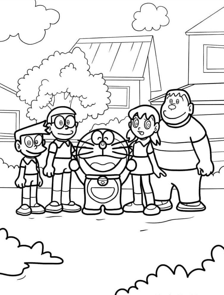 Tranh tô màu Doraemon và Nobita, khơi gợi trí tưởng tượng, niềm vui tuổi thơ cho bé - 1