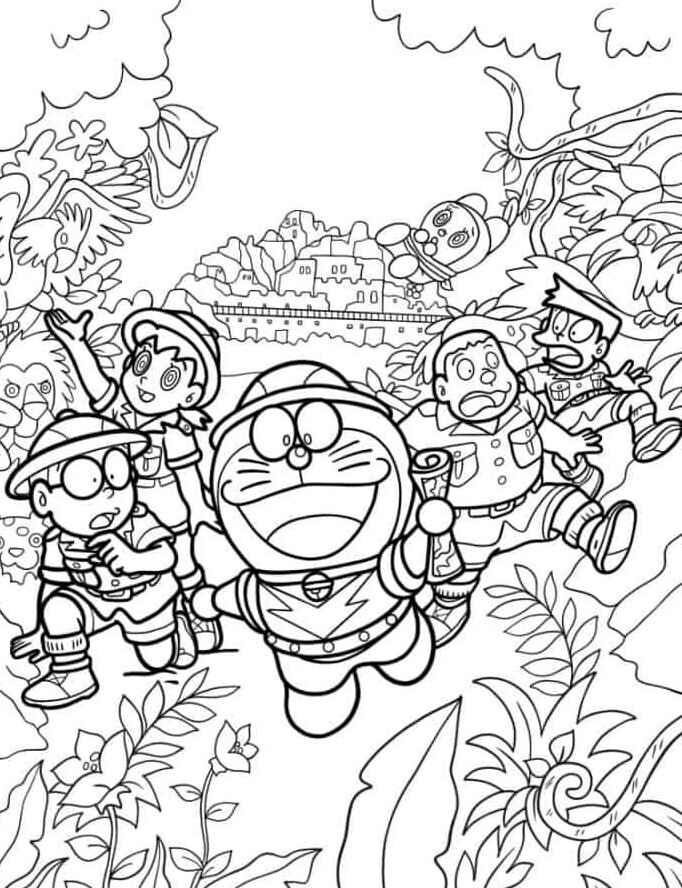 Tranh tô màu Doraemon và Nobita, khơi gợi trí tưởng tượng, niềm vui tuổi thơ cho bé - 2
