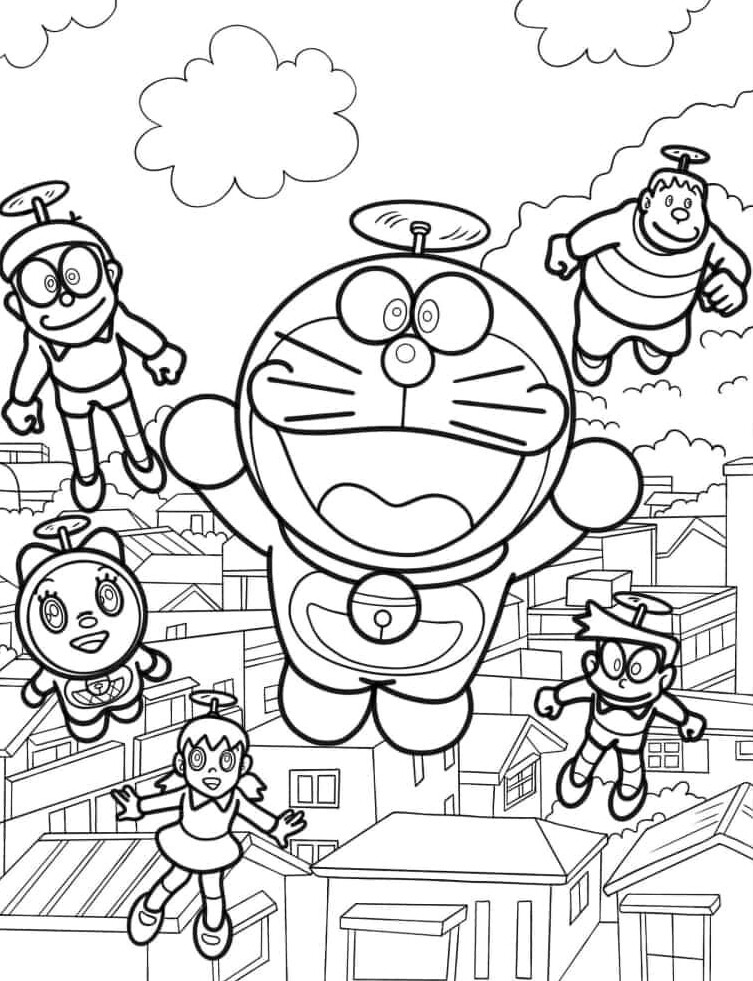 Tranh tô màu Doraemon và Nobita, khơi gợi trí tưởng tượng, niềm vui tuổi thơ cho bé - 3