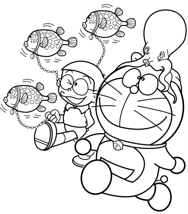 Tranh tô màu Doraemon và Nobita, khơi gợi trí tưởng tượng, niềm vui tuổi thơ cho bé - 9