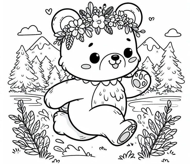 Tranh tô màu gấu con vui vẻ, cùng sắc màu nuôi dưỡng cảm xúc và trí tưởng tượng cho bé - 8