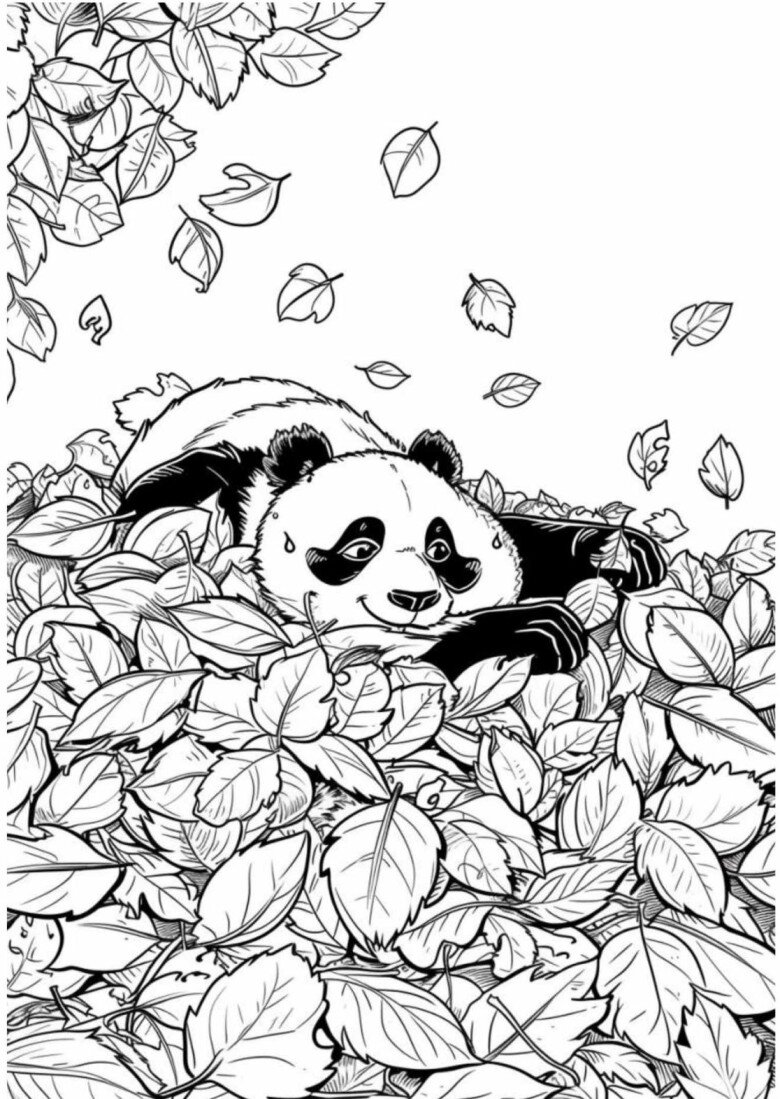 Tranh tô màu gấu trúc cho bé mầm non, người bạn hiền lành trong thế giới tuổi thơ - 10