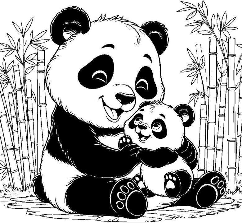 Tranh tô màu gấu trúc cho bé mầm non, người bạn hiền lành trong thế giới tuổi thơ - 13