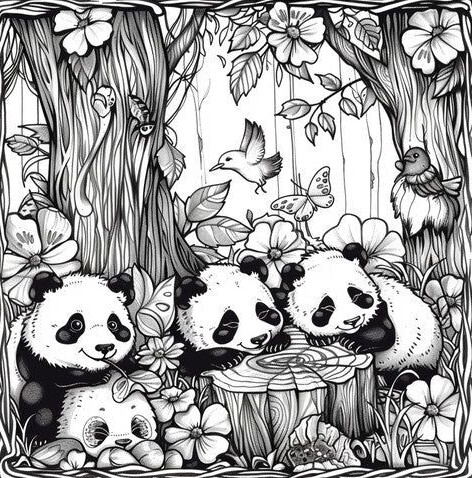 Tranh tô màu gấu trúc cho bé mầm non, người bạn hiền lành trong thế giới tuổi thơ - 16