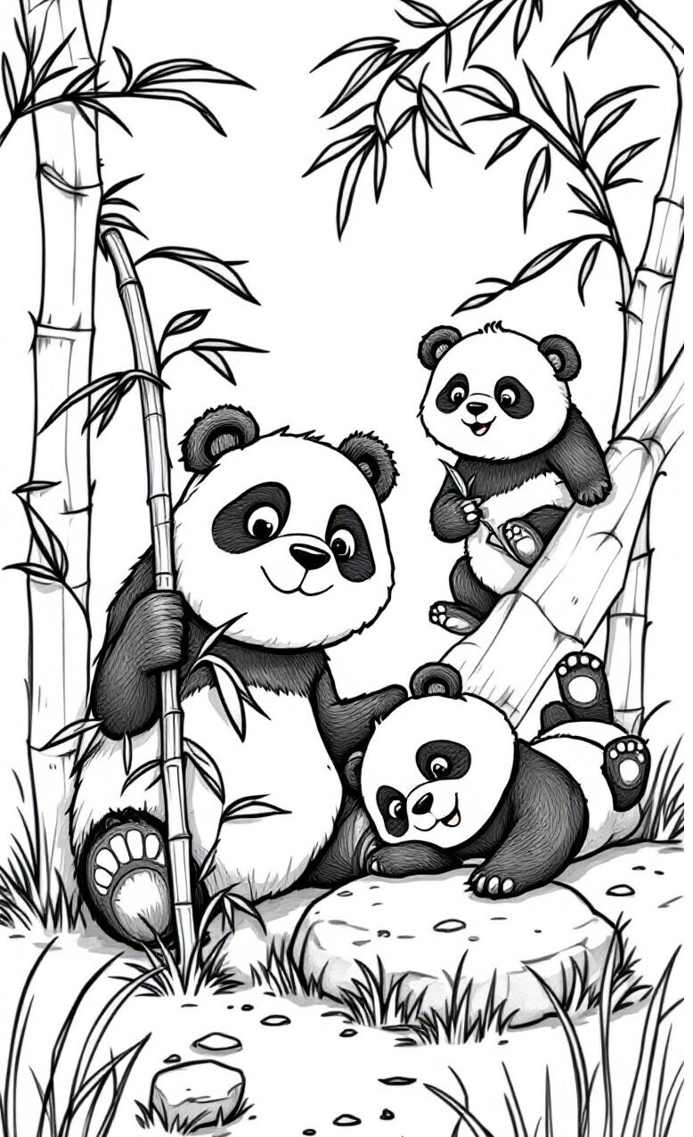 Tranh tô màu gấu trúc cho bé mầm non, người bạn hiền lành trong thế giới tuổi thơ - 5