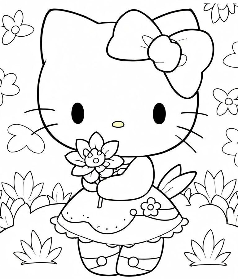 Tranh tô màu Hello Kitty - Người bạn nhỏ giúp bé yêu sáng tạo mỗi ngày - 1