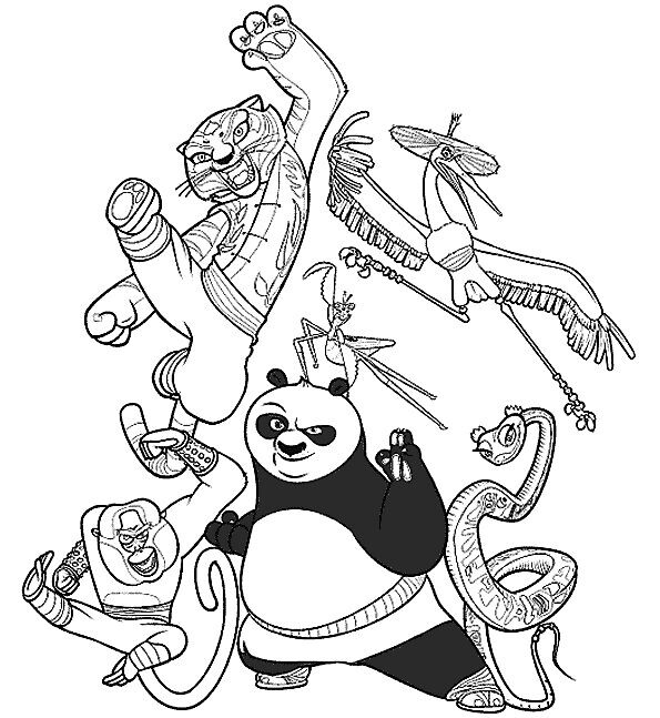 Tranh tô màu Kungfu Panda, niềm vui sáng tạo cho bé yêu thích hoạt hình - 1