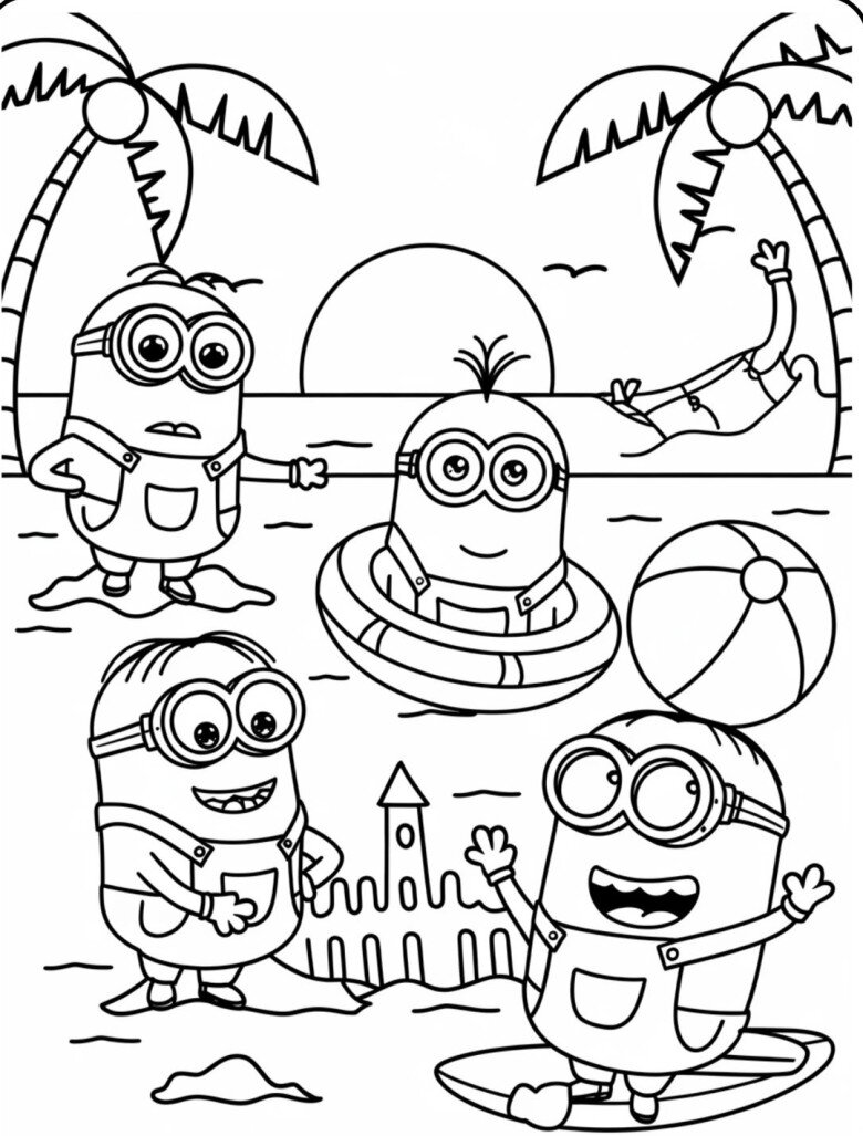 Tranh tô màu Minions đáng yêu, lựa chọn lý tưởng cho bé mầm non tập tô - 1