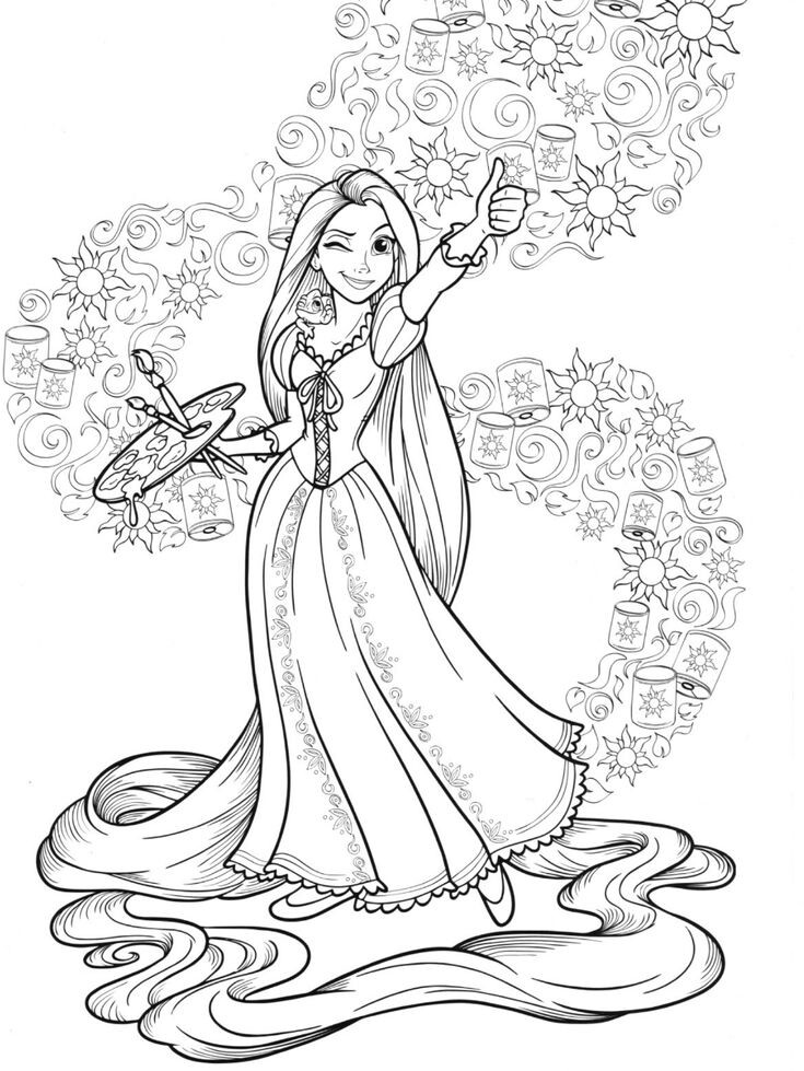 Bé khám phá mê cung màu sắc cùng tranh tô màu nàng công chúa tóc dài Rapunzel - 11