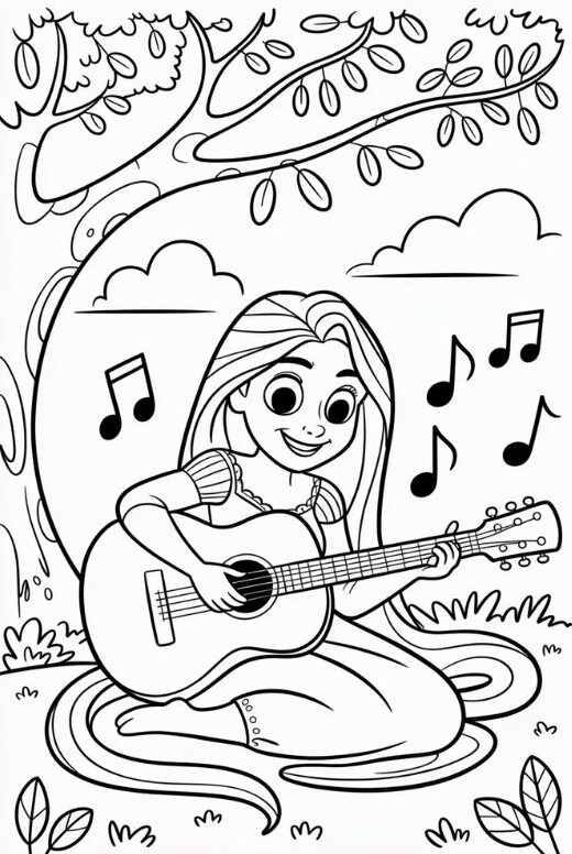 Bé khám phá mê cung màu sắc cùng tranh tô màu nàng công chúa tóc dài Rapunzel - 17