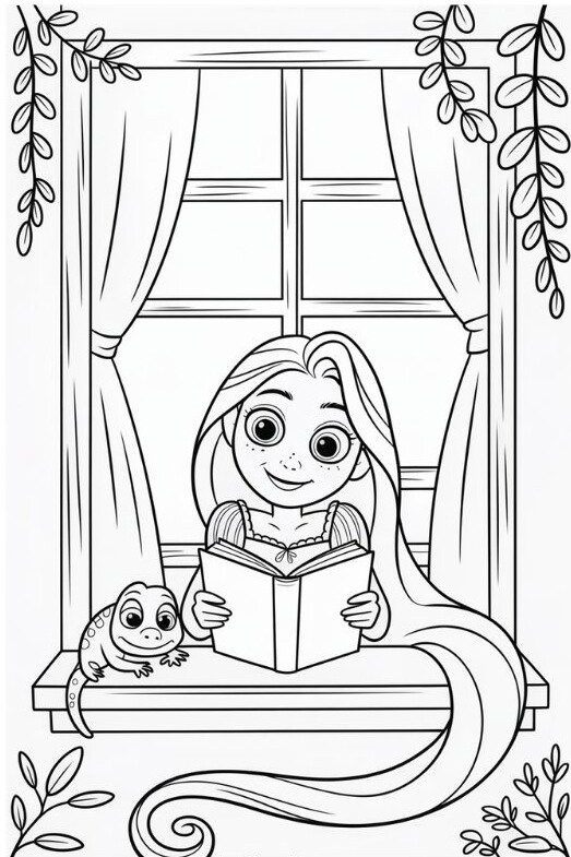 Bé khám phá mê cung màu sắc cùng tranh tô màu nàng công chúa tóc dài Rapunzel - 18