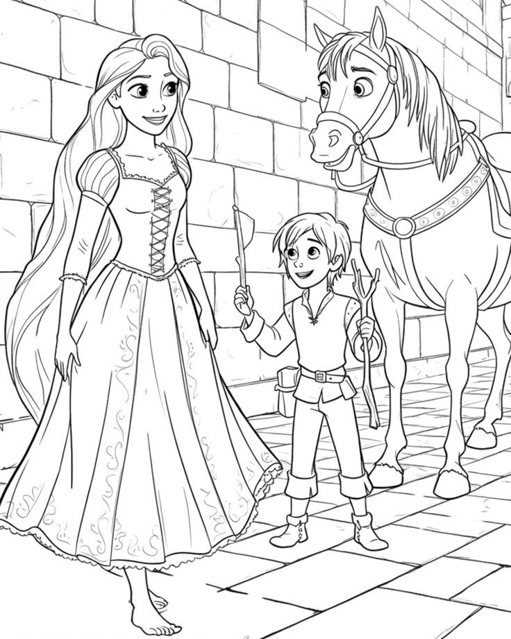 Bé khám phá mê cung màu sắc cùng tranh tô màu nàng công chúa tóc dài Rapunzel - 19