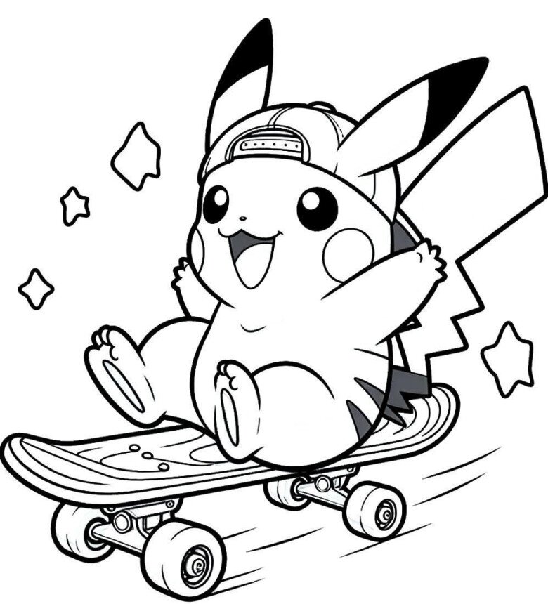 Cùng bé thỏa sức sáng tạo với tranh tô màu Pikachu dễ thương và vui nhộn - 10