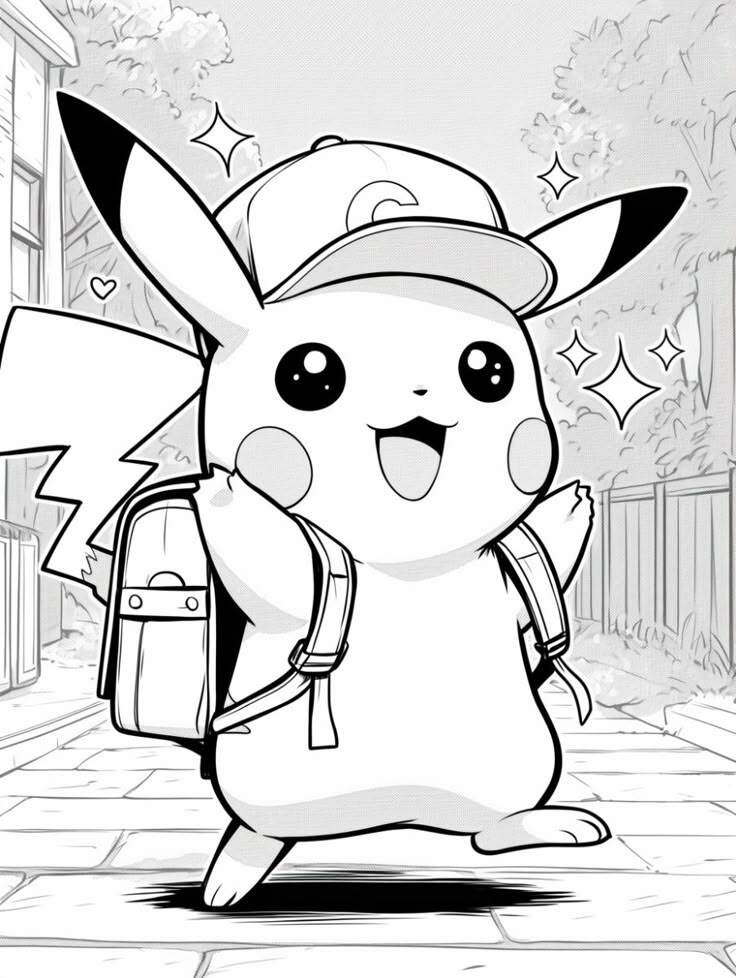 Cùng bé thỏa sức sáng tạo với tranh tô màu Pikachu dễ thương và vui nhộn - 12