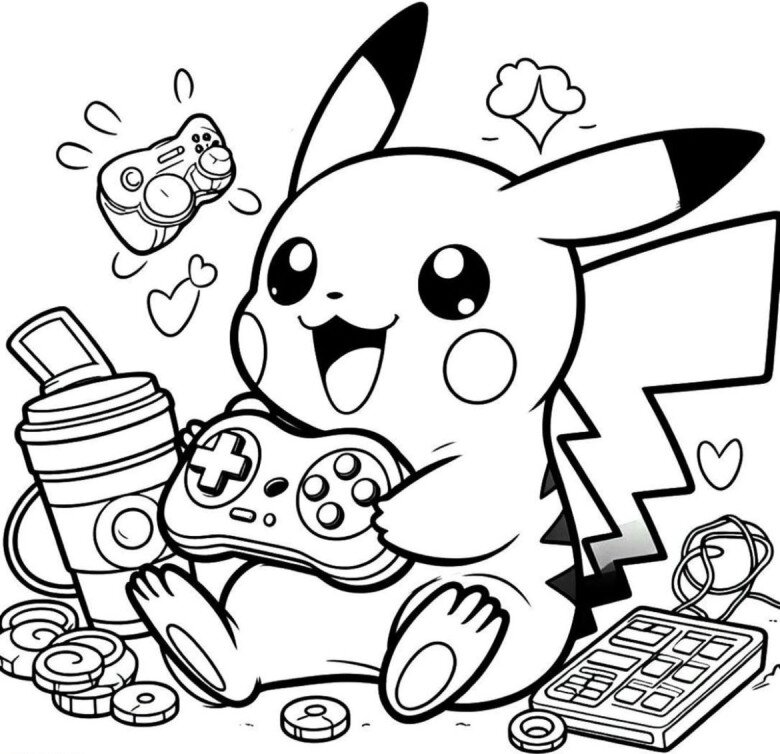 Cùng bé thỏa sức sáng tạo với tranh tô màu Pikachu dễ thương và vui nhộn - 15