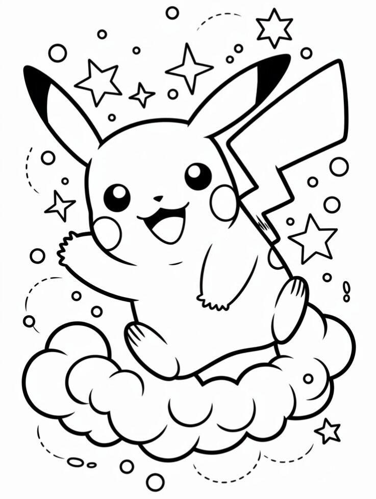 Cùng bé thỏa sức sáng tạo với tranh tô màu Pikachu dễ thương và vui nhộn - 3