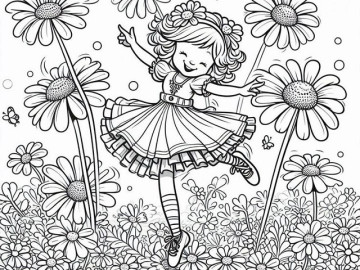 Tranh tô màu bé và hoa – Vừa học vừa chơi, nuôi dưỡng trí tưởng tượng