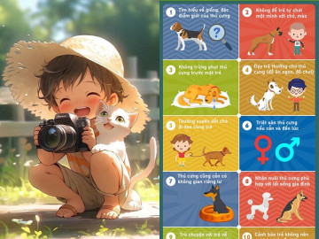 Infographic: 20 mẹo dạy con chơi an toàn với thú cưng, bài học đầu đời về lòng nhân ái