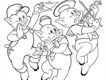 Tô màu tranh “Ba chú heo con”, thời gian cho bé vừa học vừa chơi thật vui