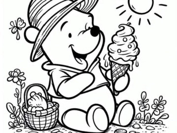 Cùng bé tô màu tranh Gấu Pooh, khoảnh khắc vui vẻ mà tuổi thơ con cần có