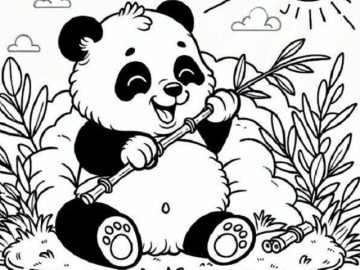 Tranh tô màu gấu trúc cho bé mầm non, người bạn hiền lành trong thế giới tuổi thơ