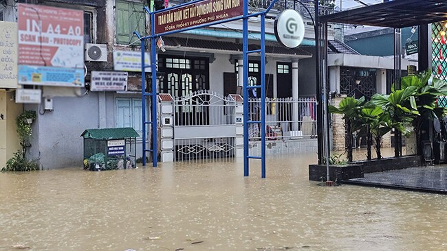 Một khu dân cư ở Huế sáng nay