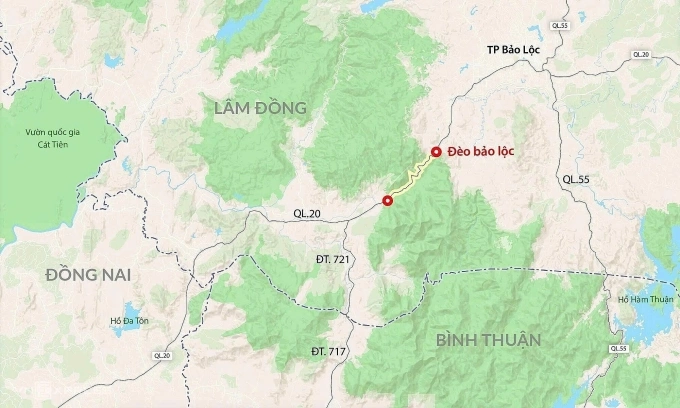 Hướng tuyến đèo Bảo Lộc. Đồ họa: Đăng Hiếu
