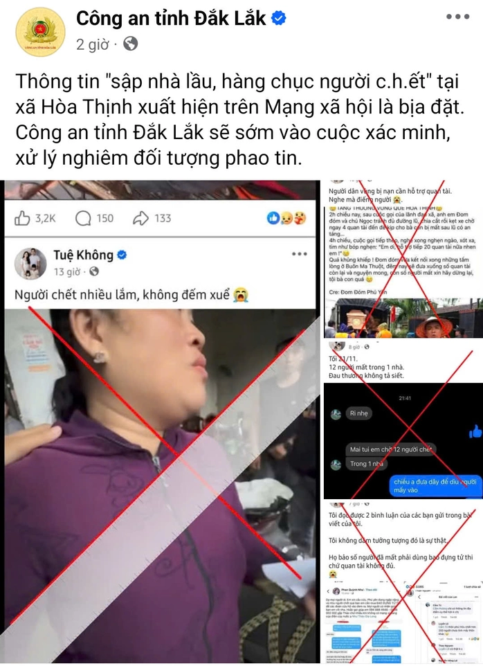 Công an tỉnh Đắk Lắk tiếp tục rà soát, xử lý các trường hợp đăng thông tin sai sự thật gây hoang mang dư luận