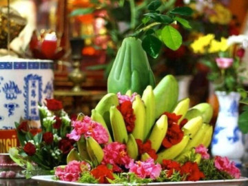 Bát hương đặt trước hay sau mâm ngũ quả trên ban thờ