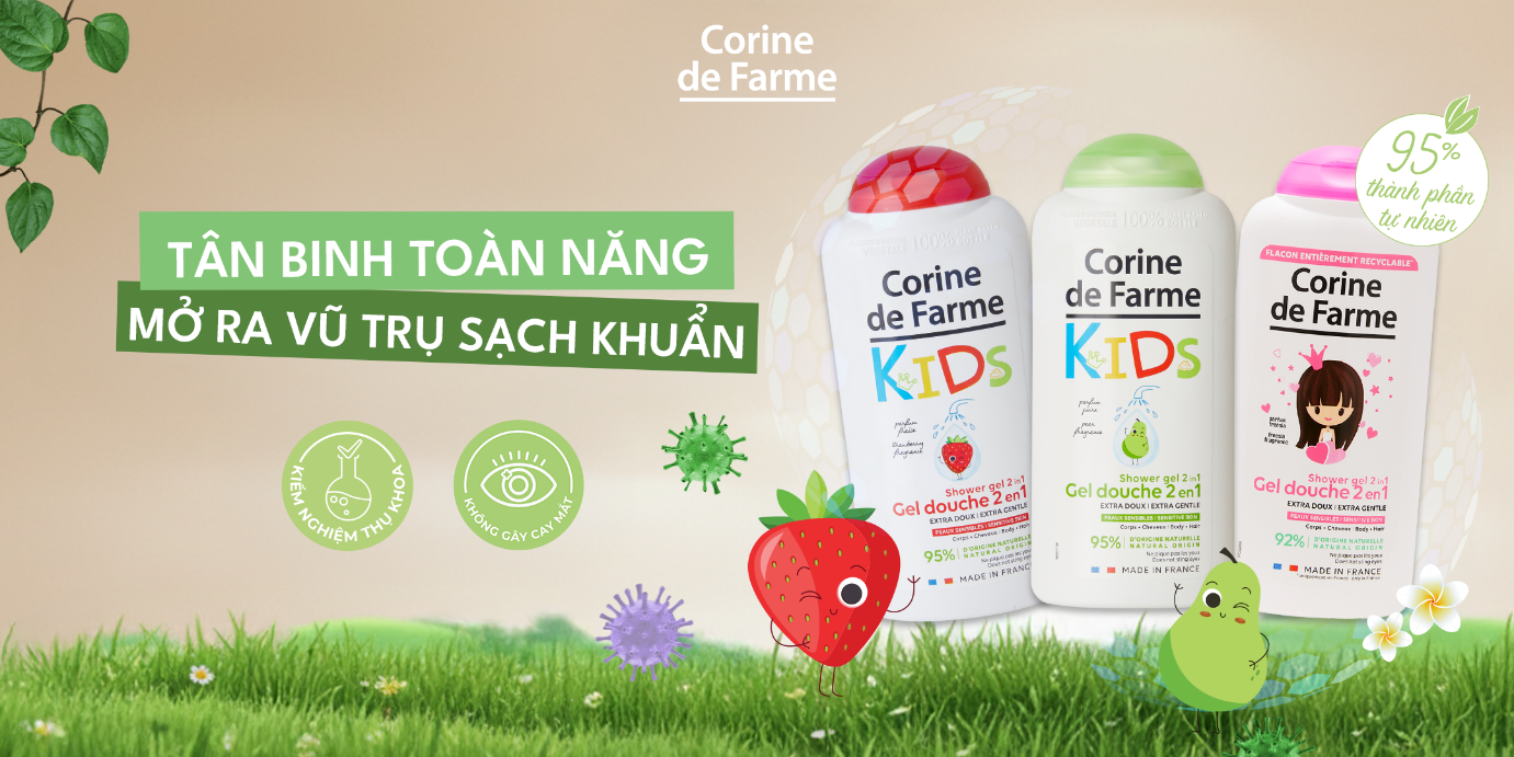 Bộ 3 gel tắm gội Corine de Farme Batman Shower Gel 2 in 1 mới ra mắt