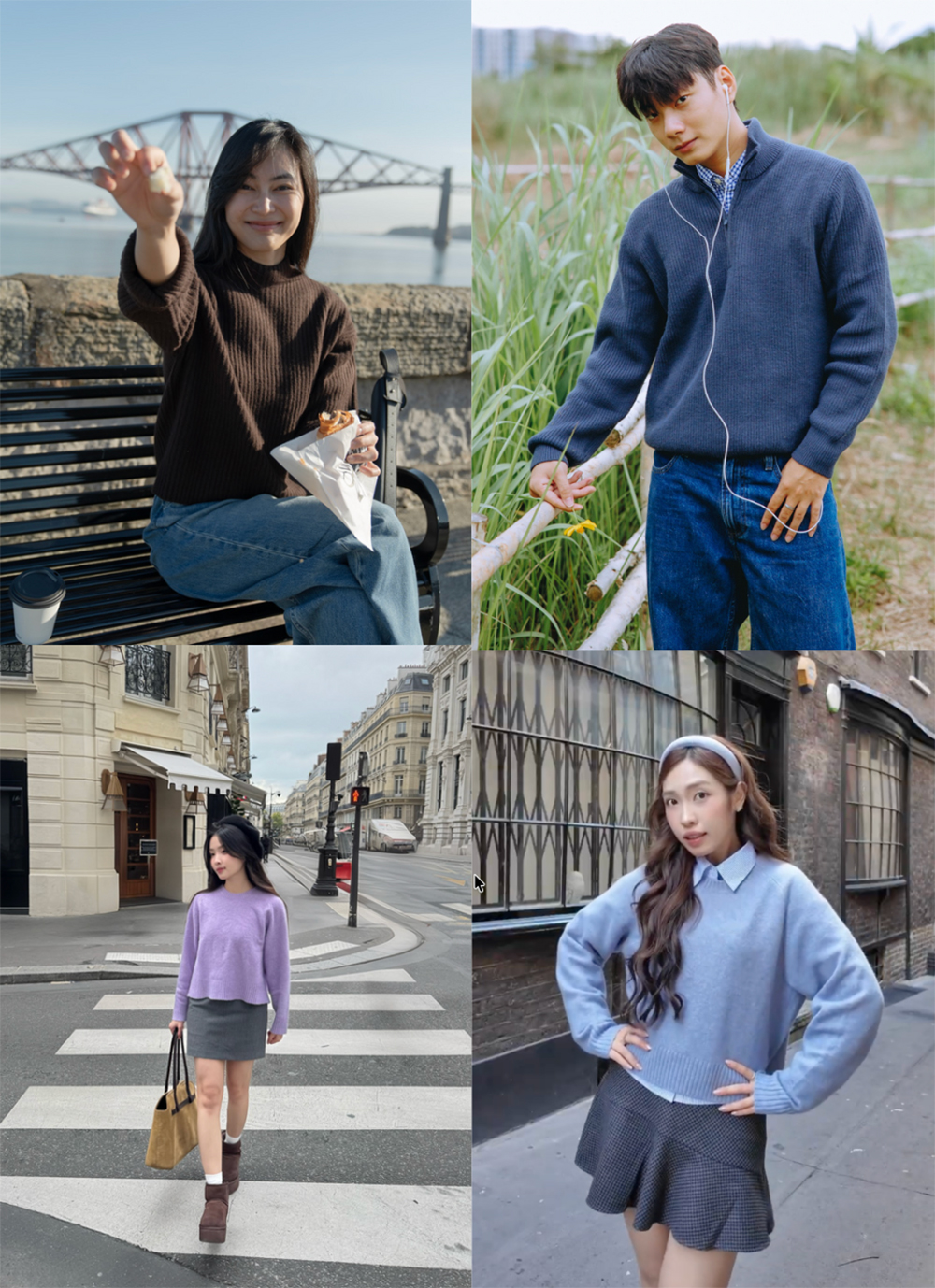 Những chiếc áo với chất liệu souffle yarn êm mềm đồng hành cùng Helly Tống, Sơn Đoàn, Bạch Lưu Dương, Linh Sim tận hưởng khung cảnh mùa thu - khi sắc lá và tiết trời se lạnh trở thành phông nền hoàn hảo cho những bản phối thanh lịch