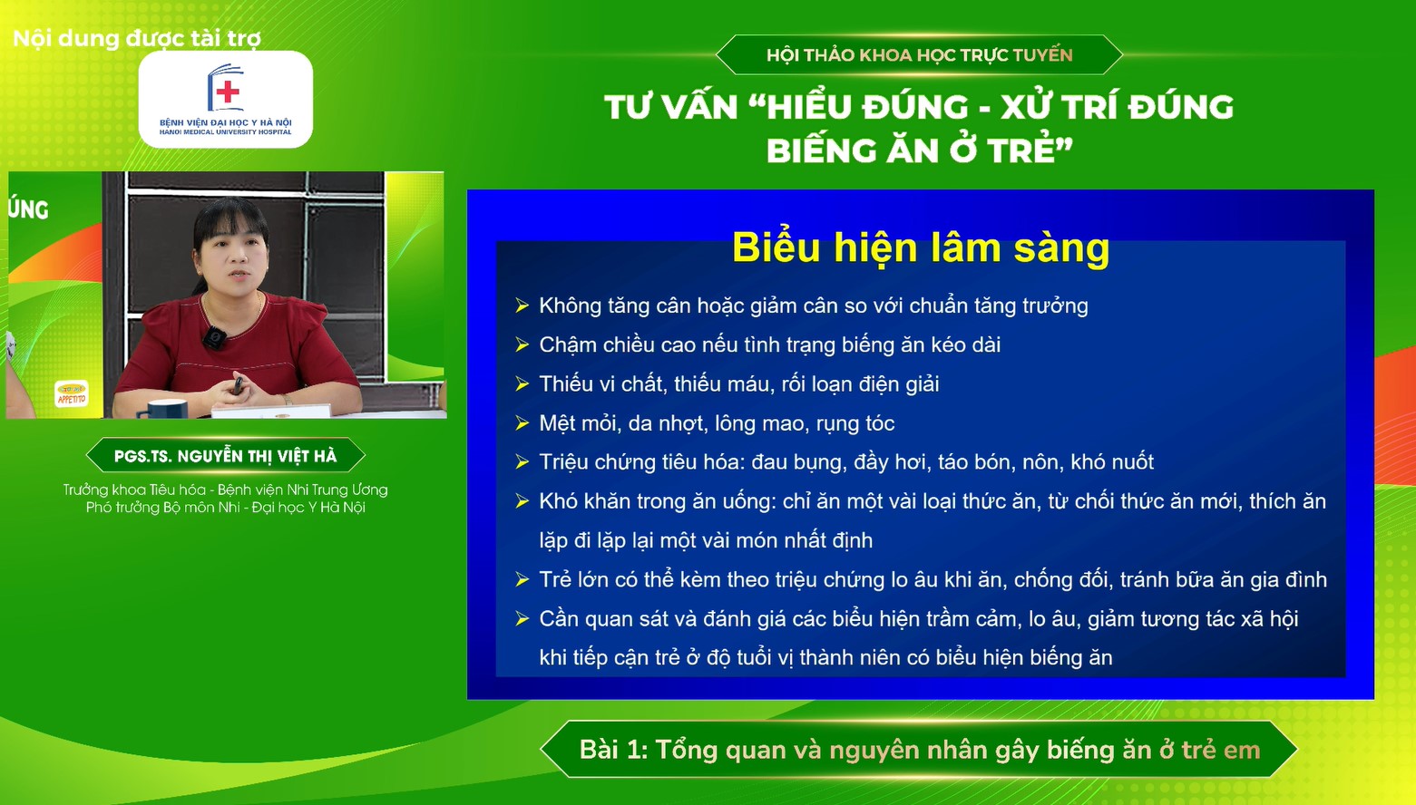 Đại học Y Hà Nội tổ chức thành công hội thảo khoa học trực tuyến “Hiểu đúng – Xử trí đúng biếng ăn ở trẻ” - 3