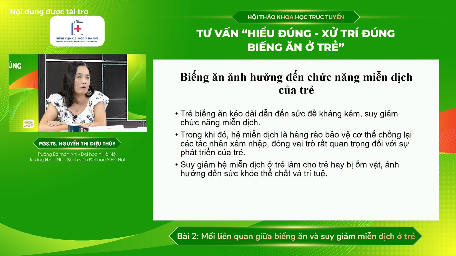 Đại học Y Hà Nội tổ chức thành công hội thảo khoa học trực tuyến “Hiểu đúng – Xử trí đúng biếng ăn ở trẻ” - 4