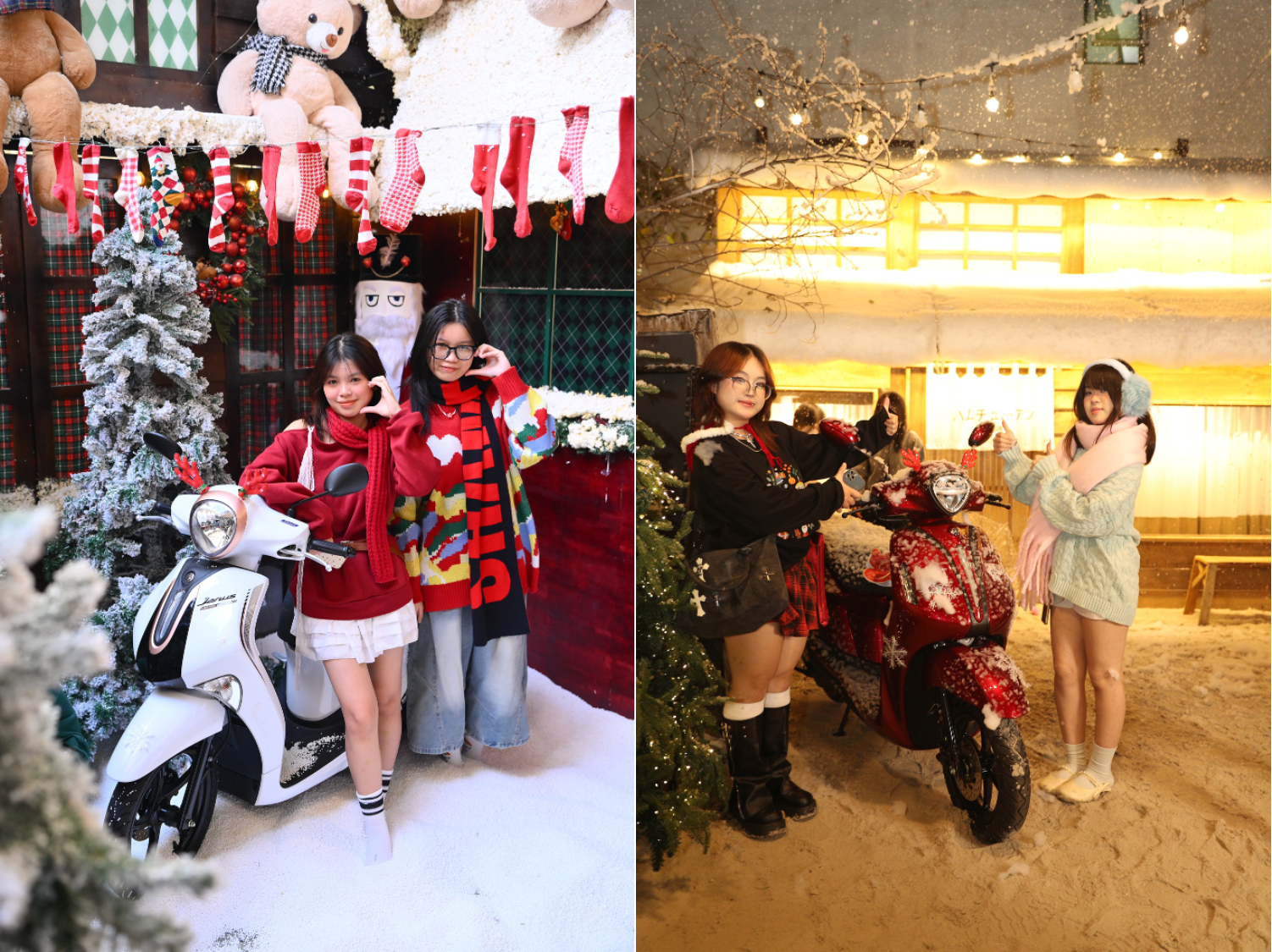 Các cô nàng “dáng xinh” chụp ảnh check-in cùng xe Yamaha