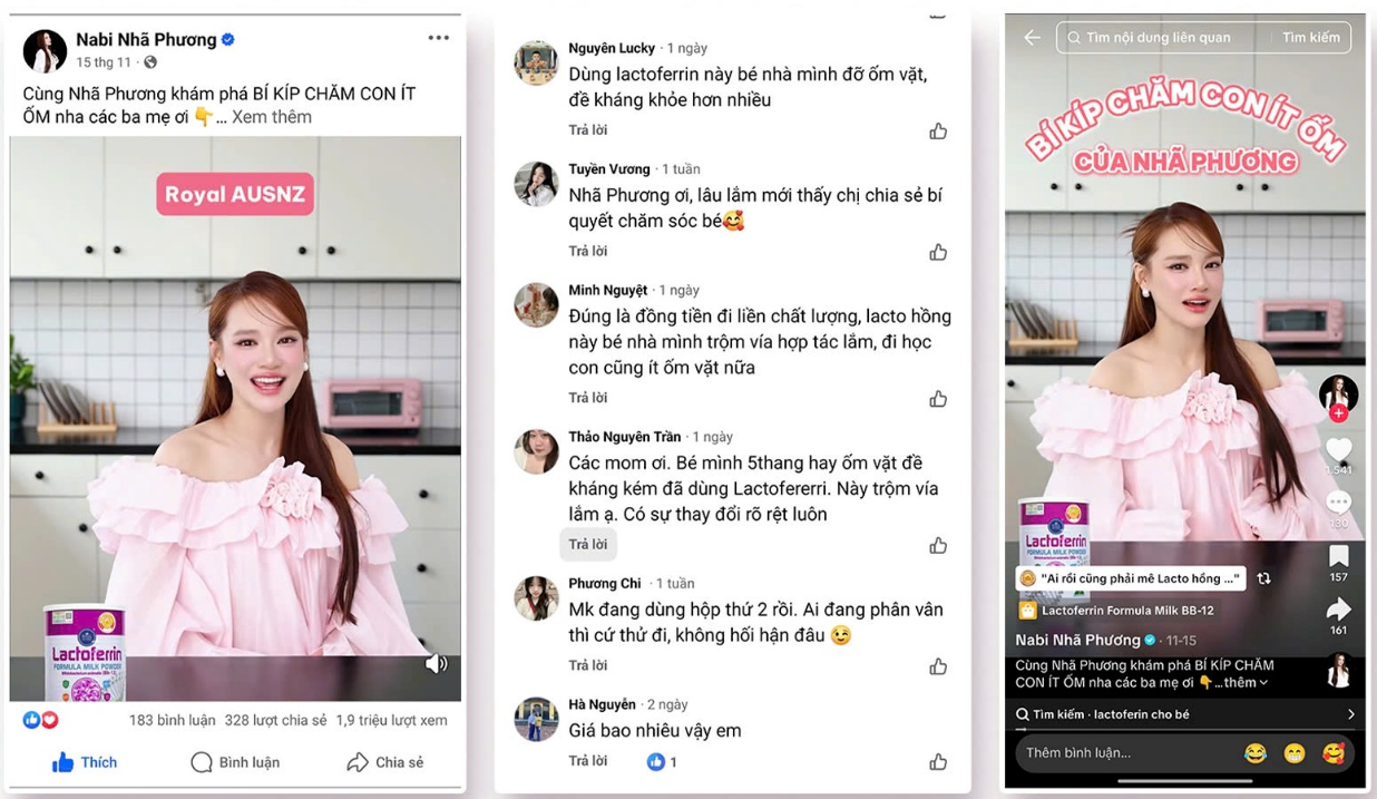 Video Nhã Phương chia sẻ trên các nền tảng mạng xã hội như Facebook hay tiktok thu hút hàng triệu lượt xem và được rất nhiều người quan tâm