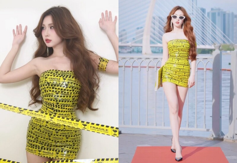 Còn nhớ vào thời điểm cuối năm 2024 đầu năm 2025, trào lưu quấn băng keo thành váy là xu hướng được đông đảo giới trẻ, đặc biệt là các hot girl Việt yêu thích. Theo tìm hiểu, trào lưu này bắt nguồn từ siêu mẫu Gigi Hadid khi cô trình diễn show thời trang Xuân/Hè 2025.