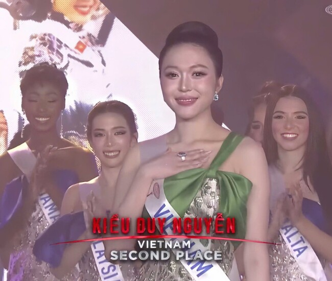 Hoa hậu Kiều Duy trong đêm Chung kết Miss International 2025.